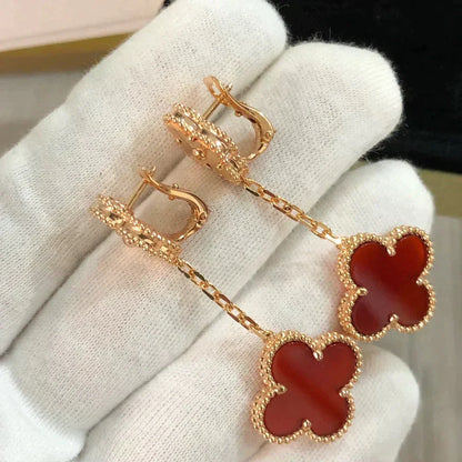 [Solara Jewelry ]CLOVER 2 MOTIV LASER-KARNEOL-OHRRINGE