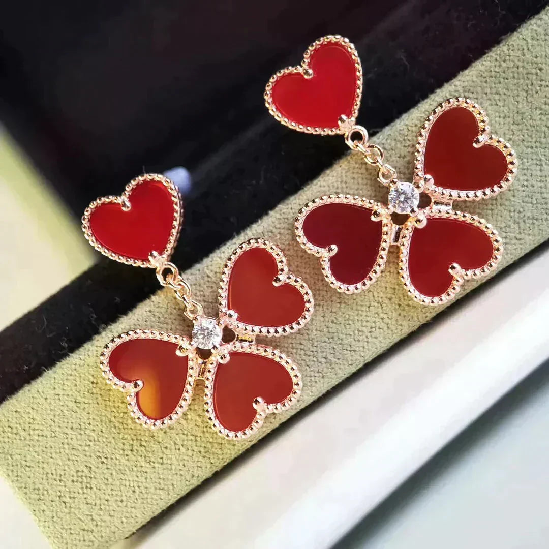 [Solara Jewelry ]スウィートクローバー カーネリアン イヤリング
