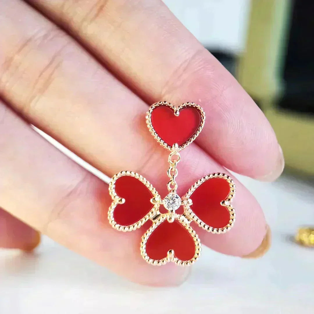 [Solara Jewelry ]スウィートクローバー カーネリアン イヤリング