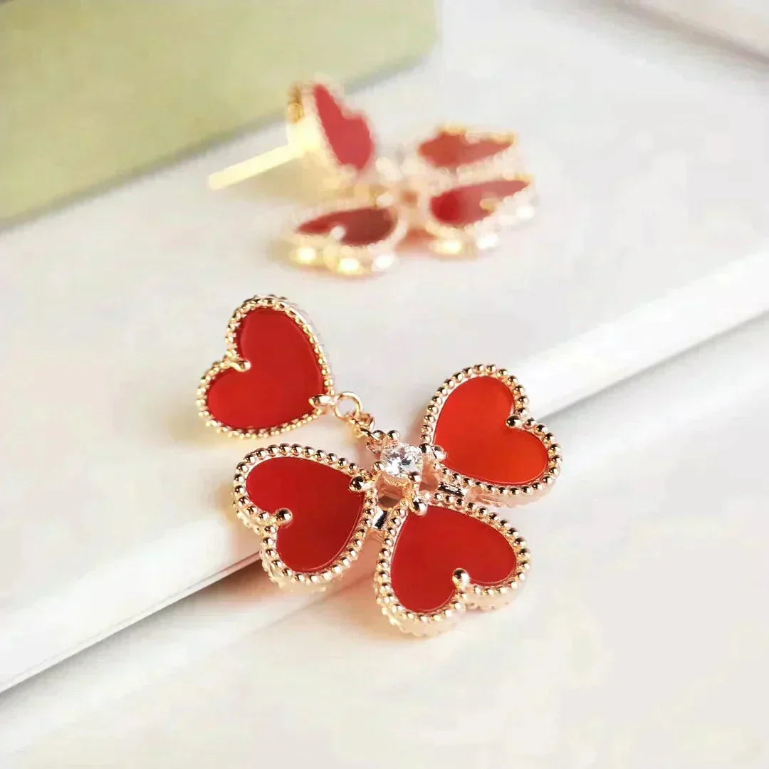 [Solara Jewelry ]スウィートクローバー カーネリアン イヤリング
