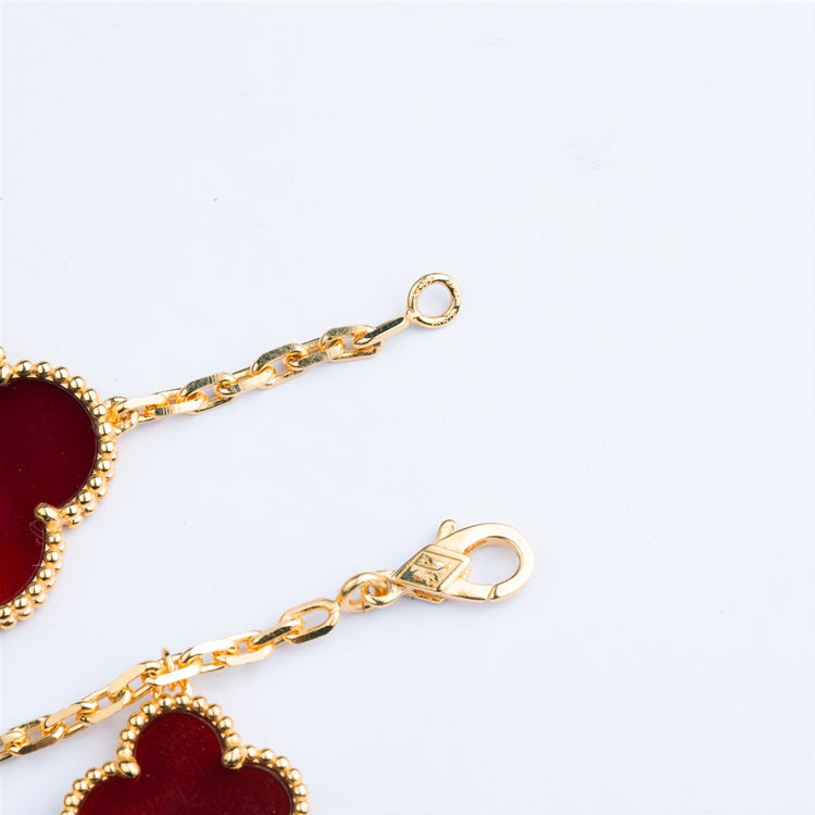 [Solara Jewelry ]クローバーブレスレット 5モチーフ カーネリアン タイガーアイ
