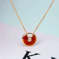 [Solara Jewelry ]AMULETTE GOLD CARNELIAN ONYX NECKLACE
