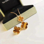 [Solara Jewelry ]CLOVER MEDIUM 1 MOTIFS TIGEREYE OHRRINGE