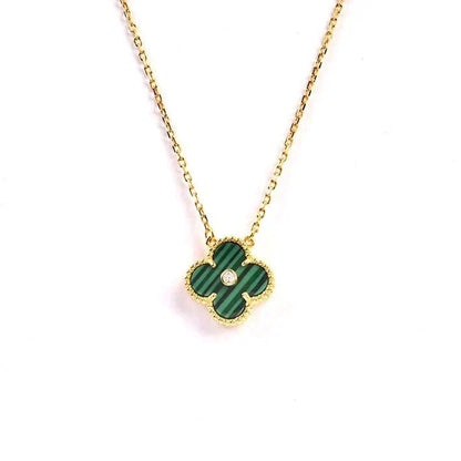 [Solara Jewelry ]クローバー 15mm ダイヤモンド ターコイズ ネックレス