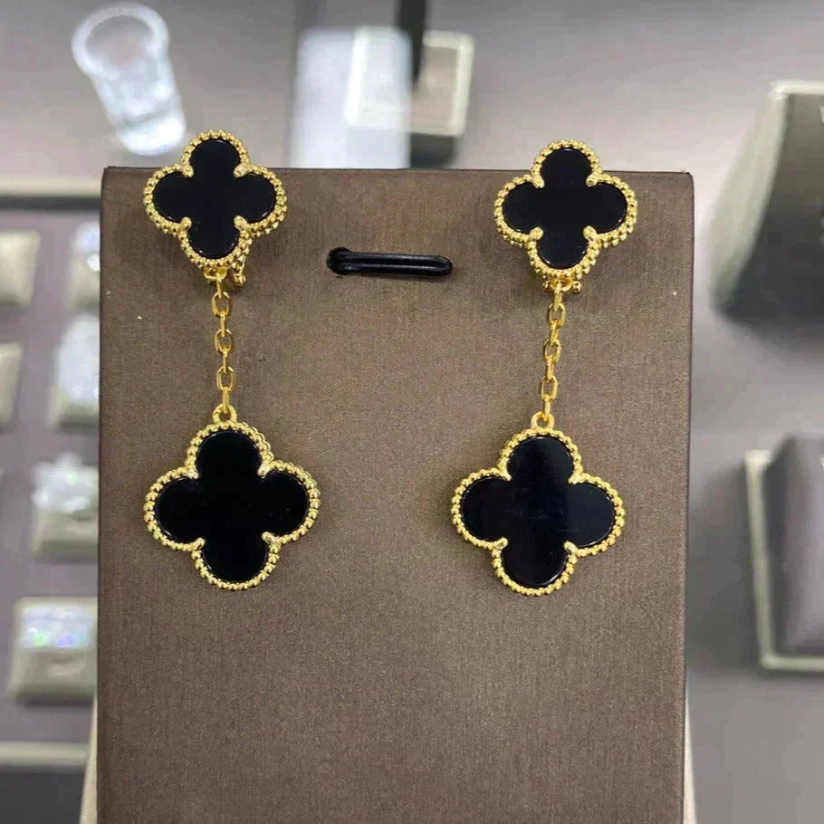 [Solara Jewelry ]CLOVER 2 MOTIFS  EARRINGS (MULTIPLE CHOICESC