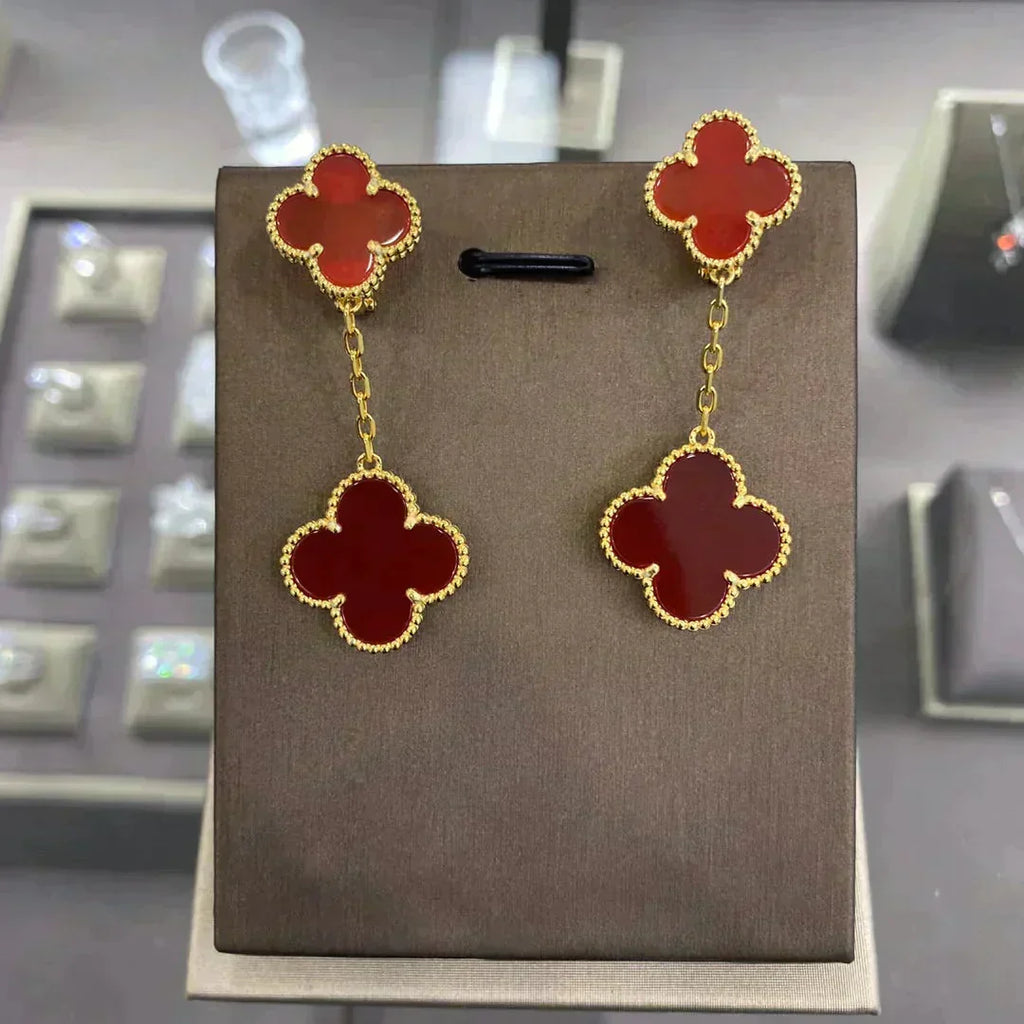 [Solara Jewelry ]CLOVER 2 MOTIFS  EARRINGS (MULTIPLE CHOICESC