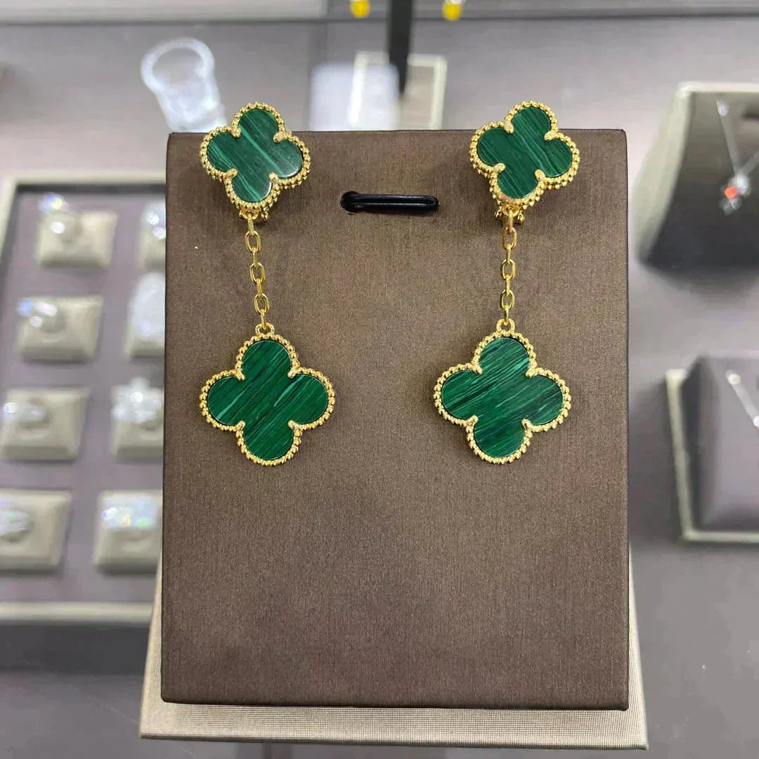 [Solara Jewelry ]CLOVER 2 MOTIFS  EARRINGS (MULTIPLE CHOICESC