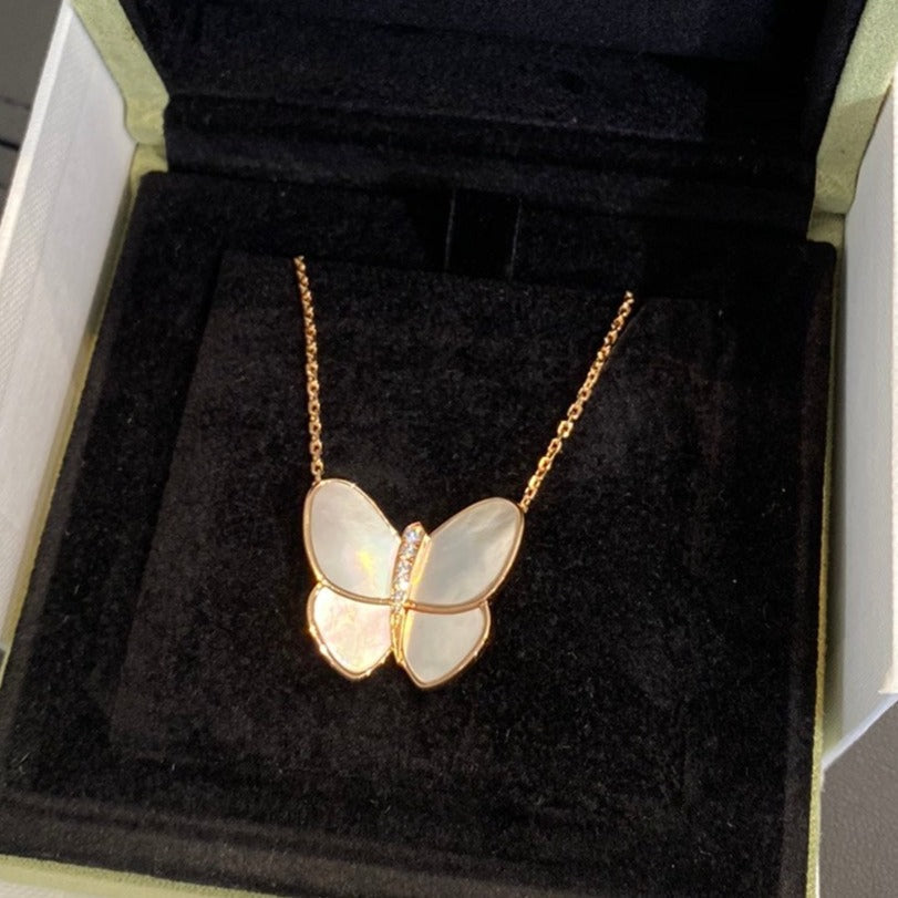 [Solara Jewelry ]SCHMETTERLING GOLD MOP DIAMANT HALSKETTE