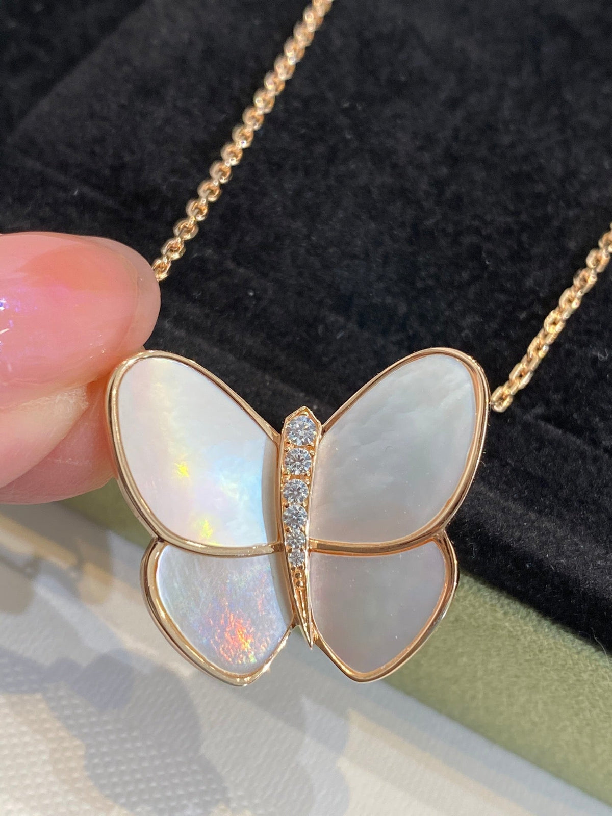 [Solara Jewelry ]SCHMETTERLING GOLD MOP DIAMANT HALSKETTE