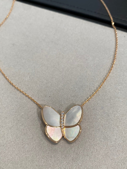 [Solara Jewelry ]SCHMETTERLING GOLD MOP DIAMANT HALSKETTE