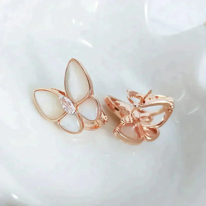 [Solara Jewelry ]BUTTERFLY MOP DIAMOND EARRINGS