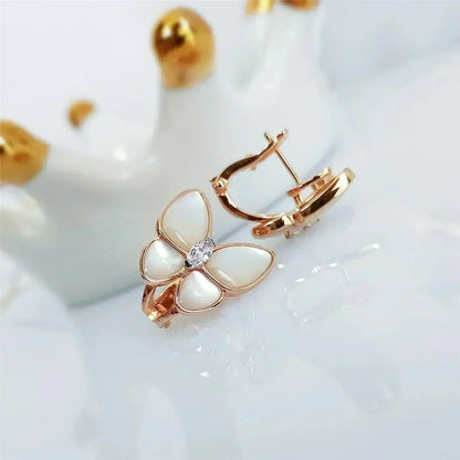 [Solara Jewelry ]BUTTERFLY MOP DIAMOND EARRINGS