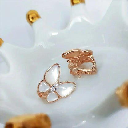 [Solara Jewelry ]BUTTERFLY MOP DIAMOND EARRINGS