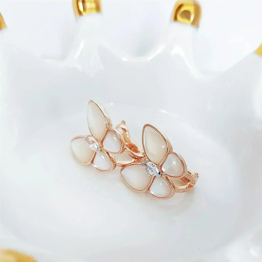 [Solara Jewelry ]SCHMETTERLING MOP DIAMANT OHRRINGE