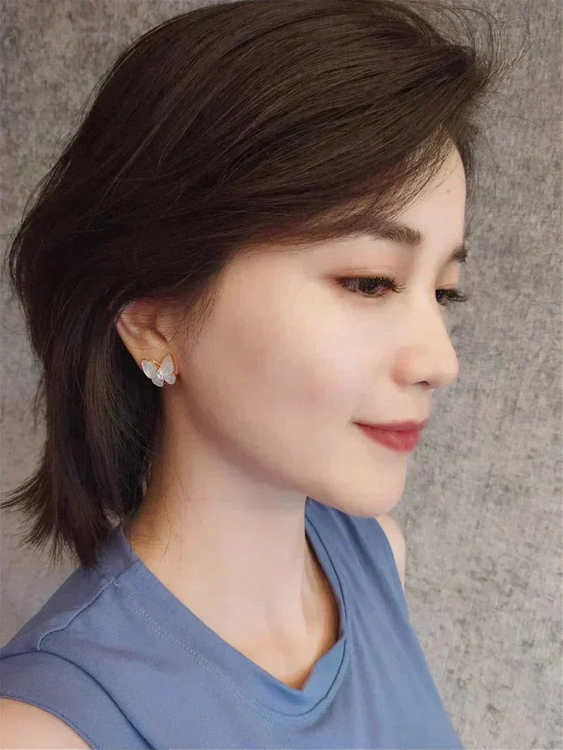 [Solara Jewelry ]BUTTERFLY MOP DIAMOND EARRINGS