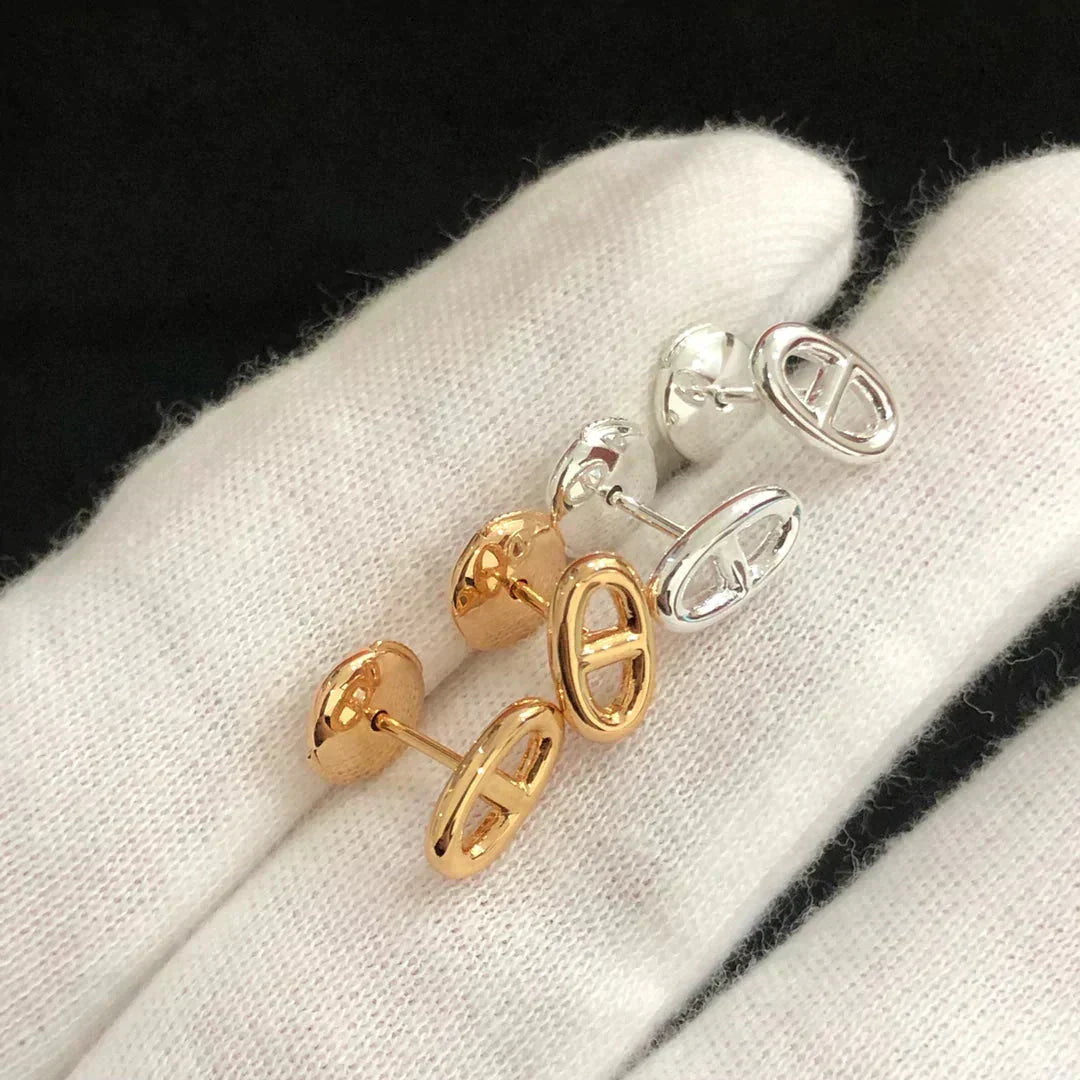 [Solara Jewelry ]CHAINE SMALL EARRINGS GOLD AND SILVER