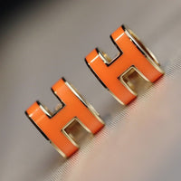 [Solara Jewelry ]MINI POP H EARRINGS ORANGE