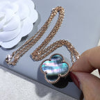 [Solara Jewelry ]KLEE 25MM GOLD DUNKLE PERLMUTT GROSSE KLEEHALSKETTE