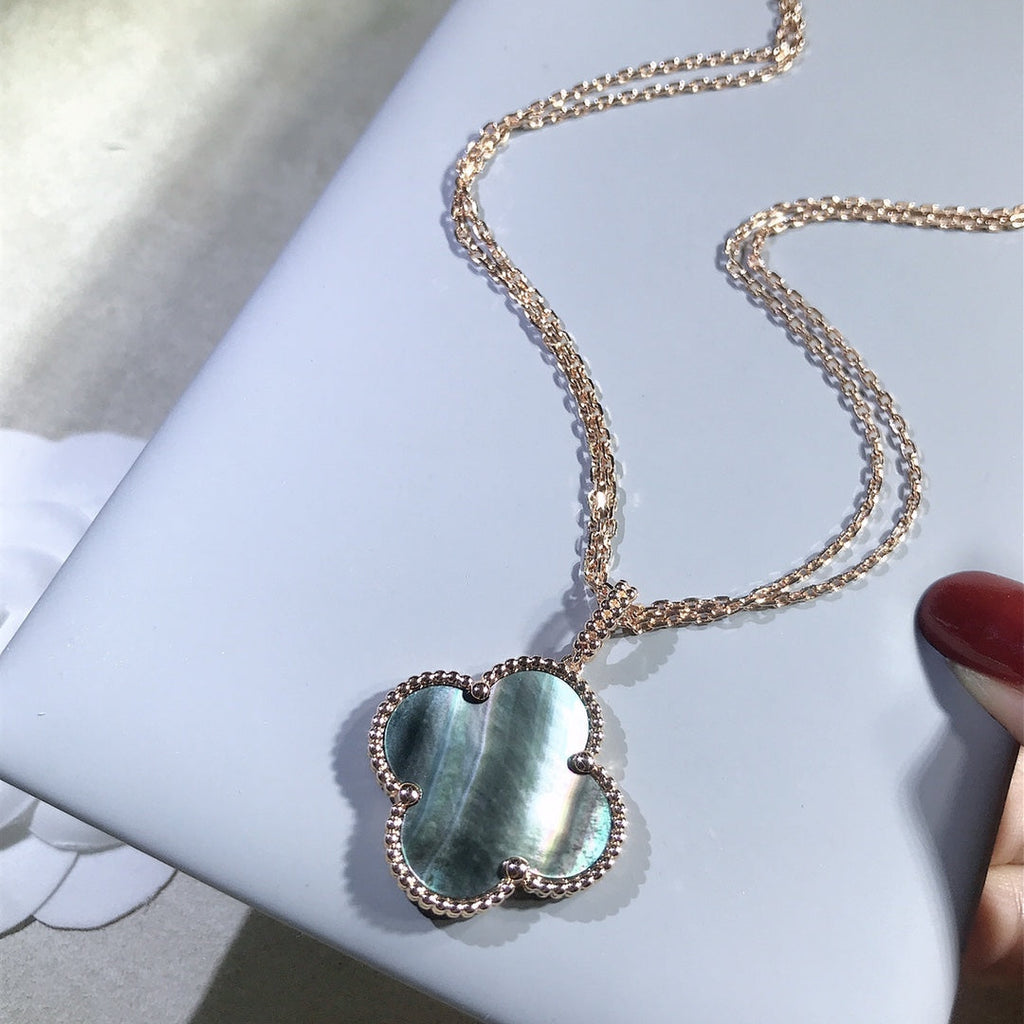 [Solara Jewelry ]KLEE 25MM GOLD DUNKLE PERLMUTT GROSSE KLEEHALSKETTE