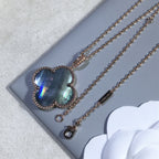 [Solara Jewelry ]KLEE 25MM GOLD DUNKLE PERLMUTT GROSSE KLEEHALSKETTE