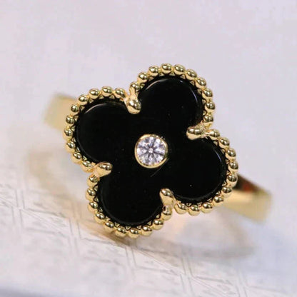 [Solara Schmuck] KLEEB LATT ONYX RING GOLD DIAMANT