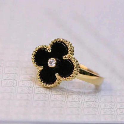 [Solara Schmuck] KLEEB LATT ONYX RING GOLD DIAMANT