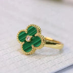 [Solara Schmuck ]KLEE MALACHIT RING GOLD DIAMANT