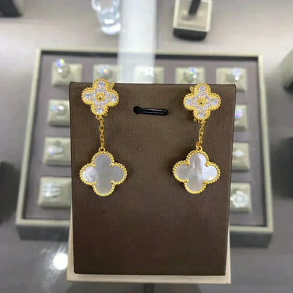 [Solara Jewelry ]CLOVER 2 MOTIFS DIAMANT-OHRRINGE (MEHRFACHAUSWAHL)