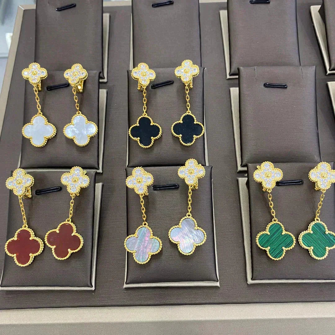 [Solara Jewelry ]CLOVER 2 MOTIFS DIAMANT-OHRRINGE (MEHRFACHAUSWAHL)
