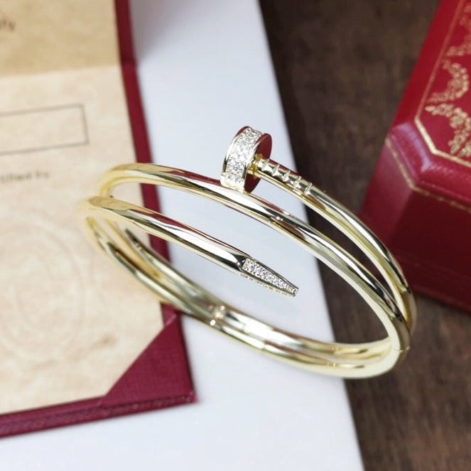 [Solara Jewelry] ジュスト ブレスレット 3.5mm ダブルロウ ダイヤモンド