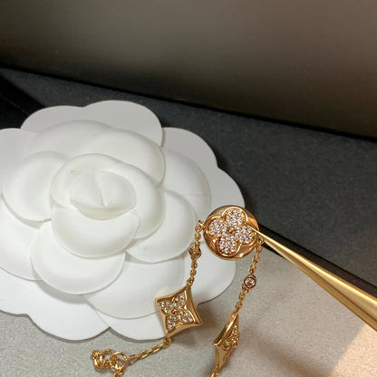 [Solara Jewelry ]スター＆サン 4モチーフ ゴールドダイヤモンドブレスレット
