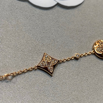 [Solara Jewelry ]スター＆サン 4モチーフ ゴールドダイヤモンドブレスレット