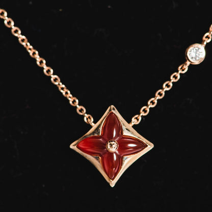 [Solara Jewelry ]スターネックレス ピンクゴールド 1ダイヤモンド