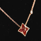 [Solara Jewelry ]STAR NECKLACE PINK GOLD 1 DIAMOND