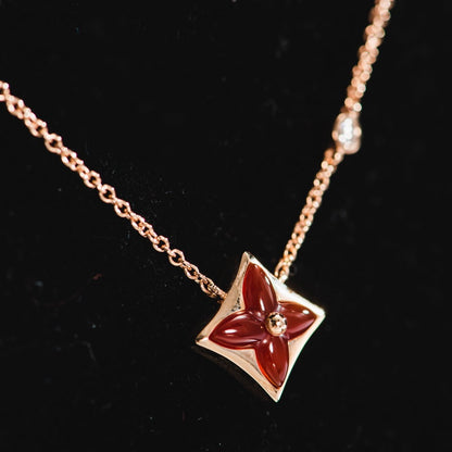 [Solara Jewelry ]スターネックレス ピンクゴールド 1ダイヤモンド