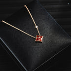 [Solara Jewelry ]STAR NECKLACE PINK GOLD 1 DIAMOND