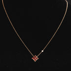 [Solara Jewelry ]STAR NECKLACE PINK GOLD 1 DIAMOND