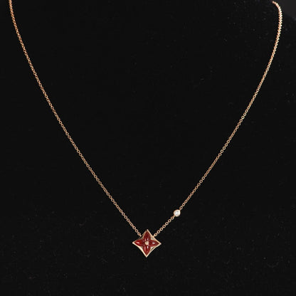 [Solara Jewelry ]スターネックレス ピンクゴールド 1ダイヤモンド