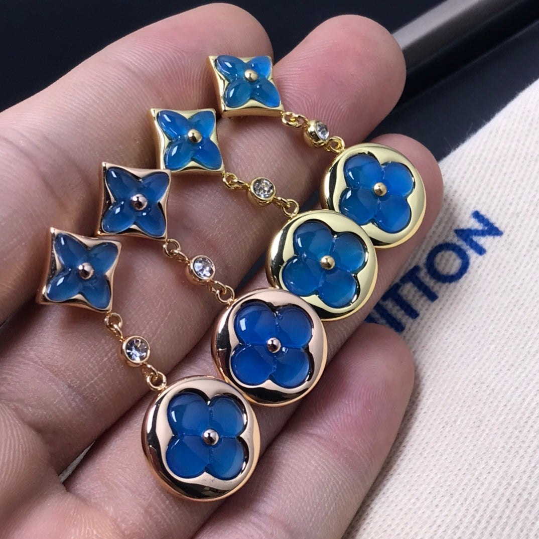 [Solara Jewelry ]STAR AND SUN AGATE DIAMOND EARRINGS