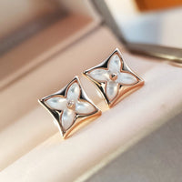 [Solara Jewelry ]STAR MOP PINK GOLD EARRINGS