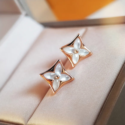 [Solara Jewelry ]スターMOPピンクゴールドイヤリング