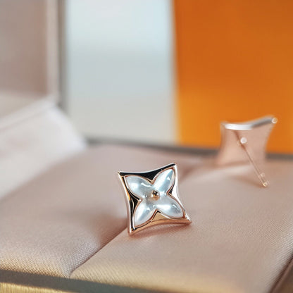 [Solara Jewelry ]スターMOPピンクゴールドイヤリング