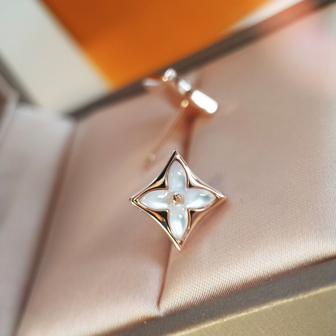 [Solara Jewelry ]STAR MOP PINK GOLD EARRINGS