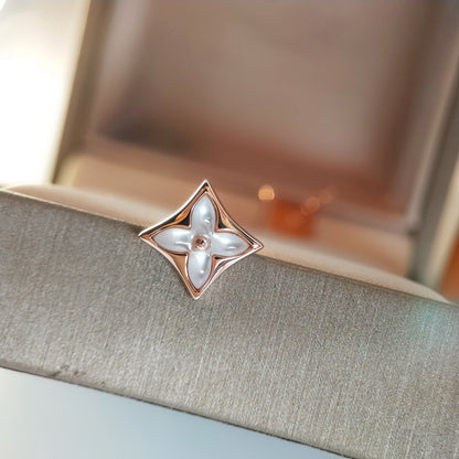 [Solara Jewelry ]スターMOPピンクゴールドイヤリング