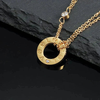 [Solara Jewelry ]LIEBESKETTE 16MM 2 DIAMANTEN