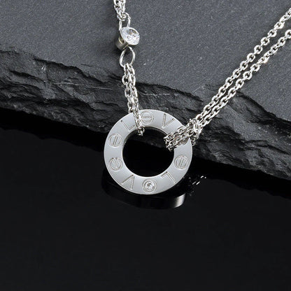 [Solara Jewelry ]LIEBESKETTE 16MM 2 DIAMANTEN