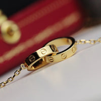 [Solara Jewelry ]LOVE NECKLACE DOUBLE RING GOLD
