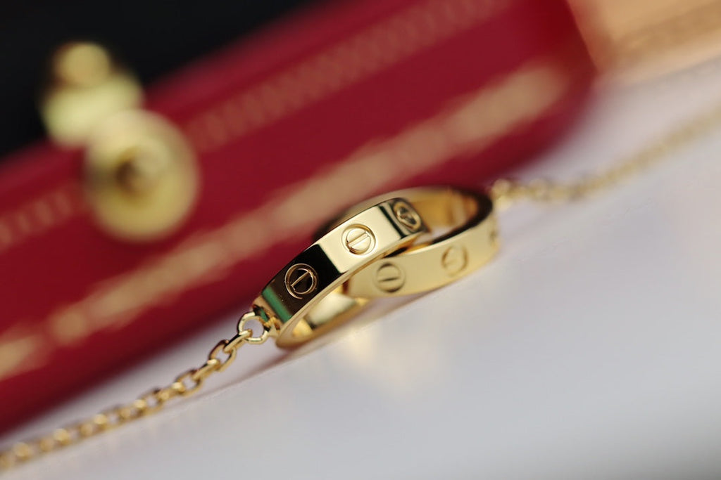 [Solara Jewelry ]ラブネックレス ダブルリング ゴールド