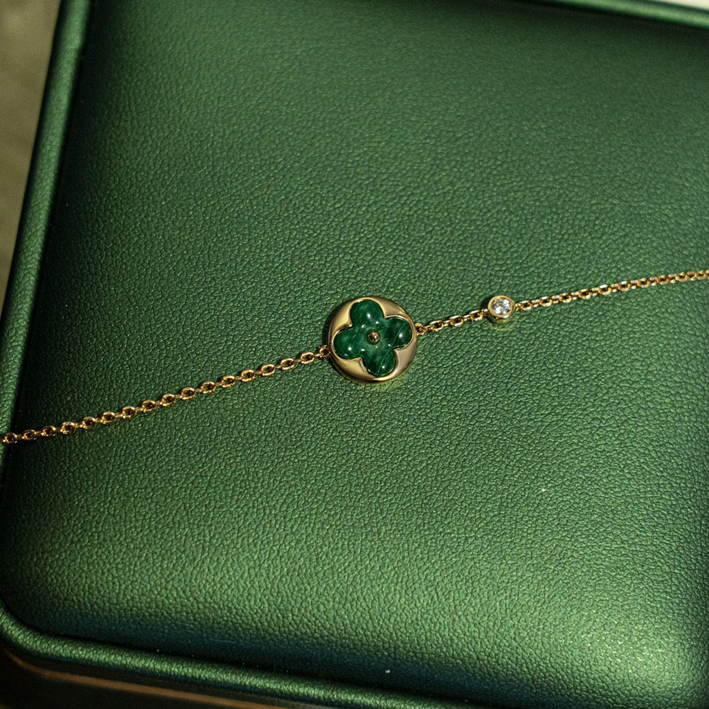 [Solara Jewelry ]サン マラカイト 1ダイヤモンド ピンクゴールド ブレスレット