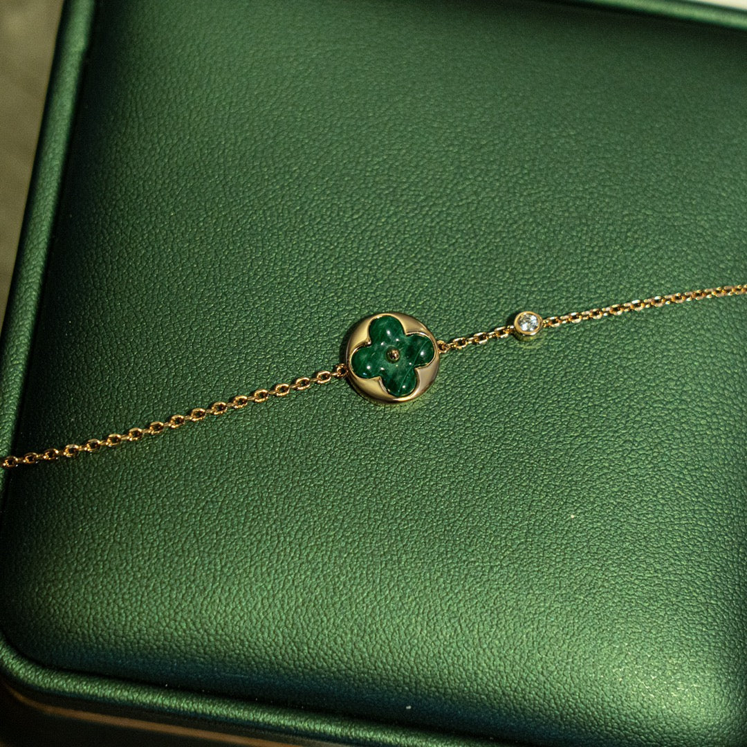[Solara Jewelry ]サン マラカイト 1ダイヤモンド ピンクゴールド ブレスレット